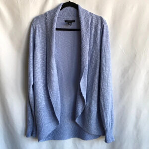 Kenneth Cole New York powder blue shawl collar open front sweater, size XXL